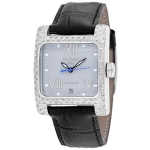 Locman Women's Diamond Classic Grey Dial Watch - 431AGD/BK